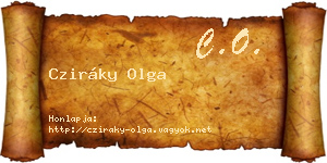 Cziráky Olga névjegykártya